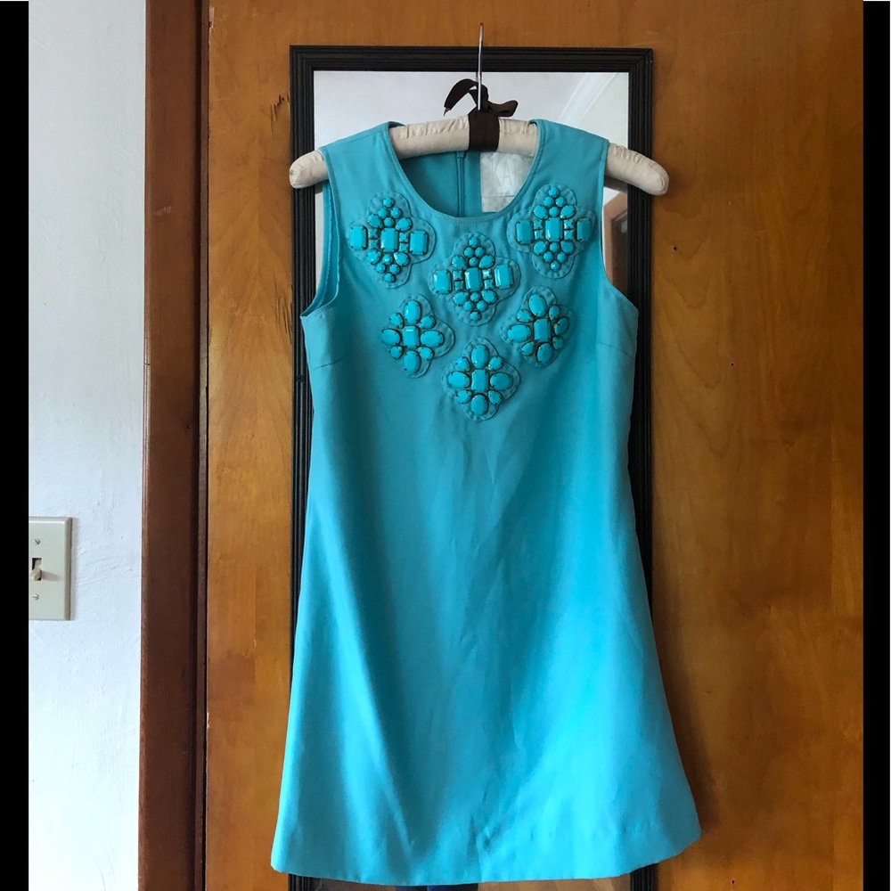 Baby Blue Mod Designer Mini Karta Dress Small